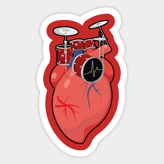 Heart beat, Drum beat Sticker by BOEC Gear